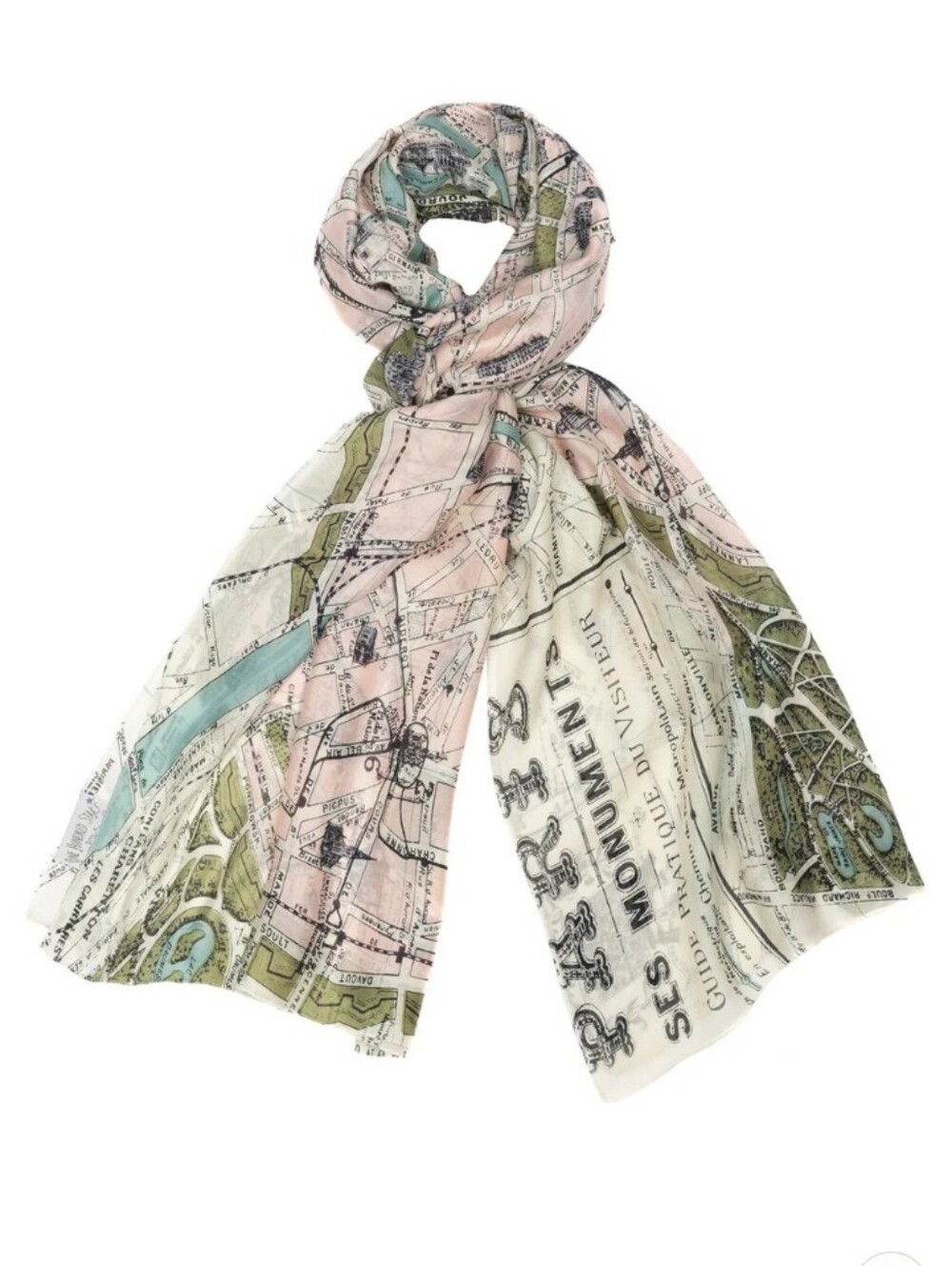 One Hundred Stars Paris Map Scarf